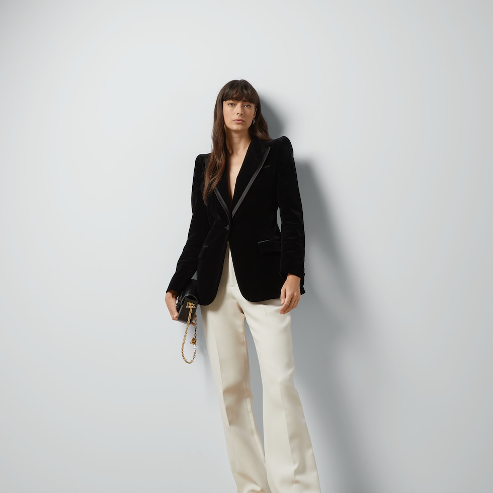 ベルベット シングルブレスト ジャケット ブラック | GUCCI公式