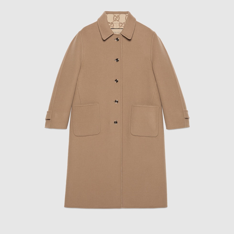 コート GUCCI BLACK WOOL MAXI COAT GUCCI Embroidered wool coat | NET-A-PORTER