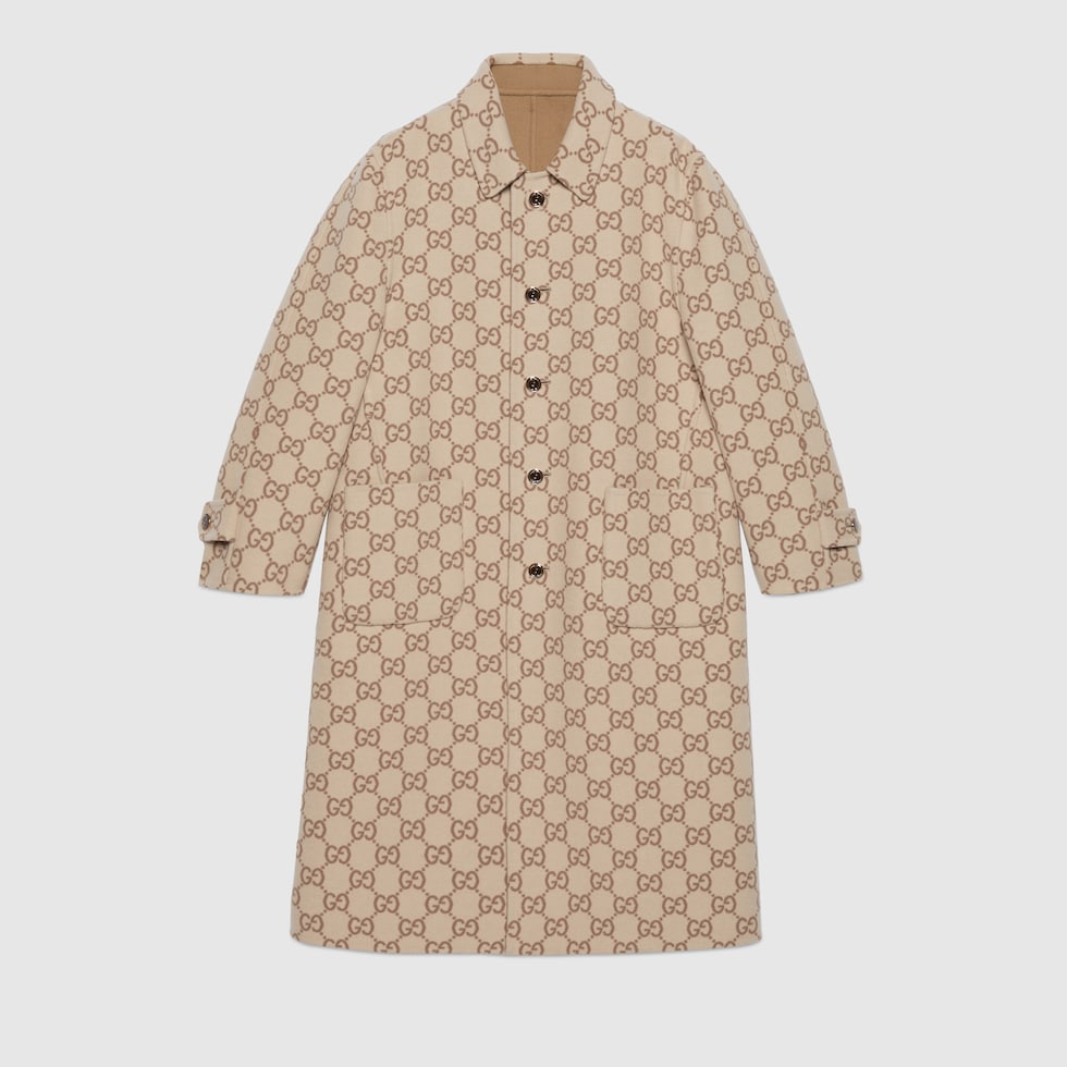 コート Gucci Gucci Reversible Coat Reversible GG wool coat in camel and beige | GUCCI® US