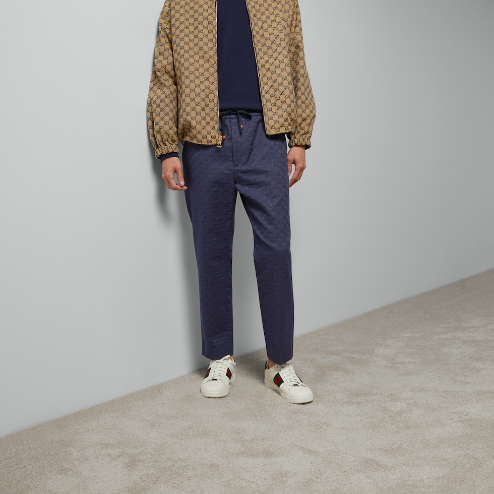 GG cotton canvas pant in blue | GUCCI® US
