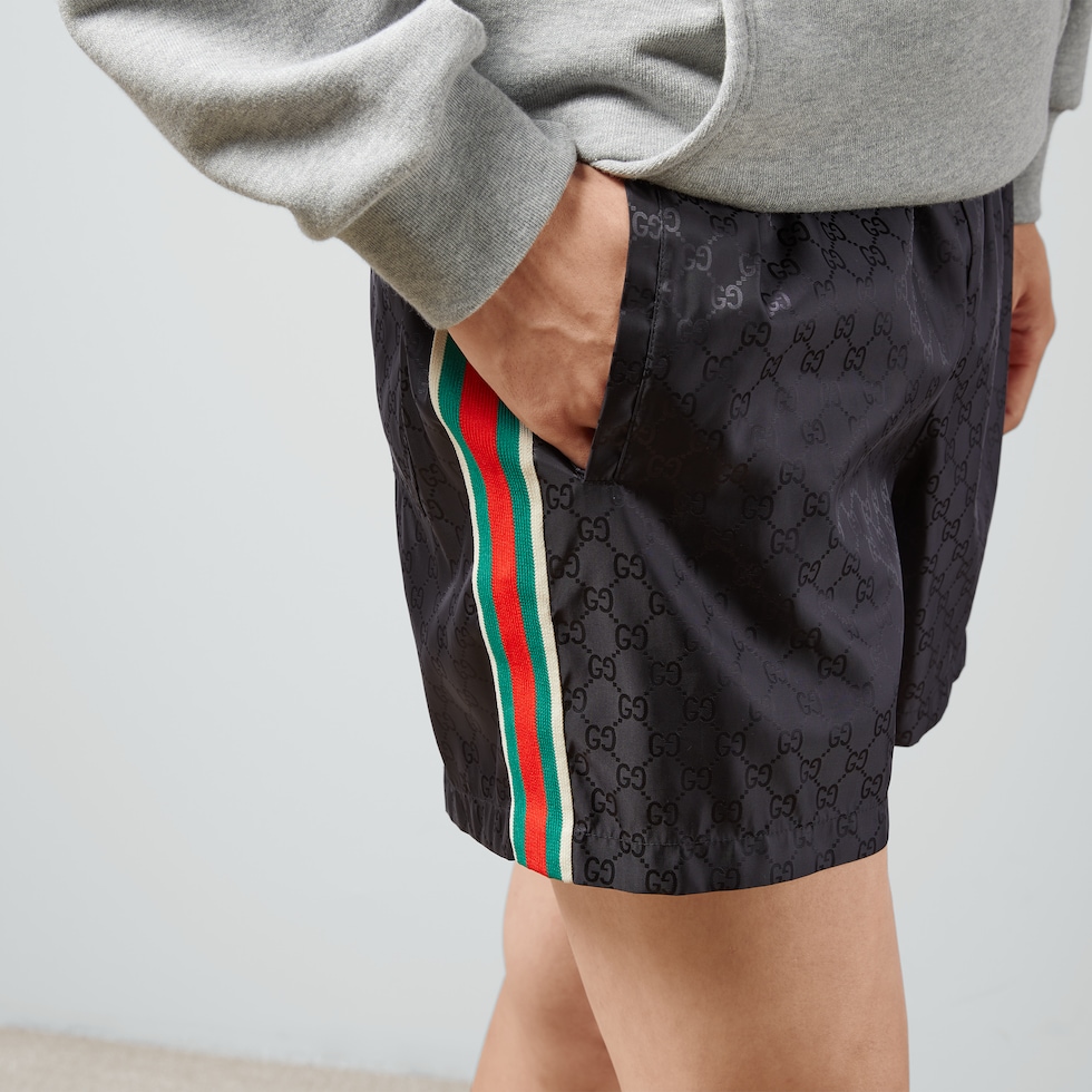 GG jacquard nylon swim shorts in GUCCI TH