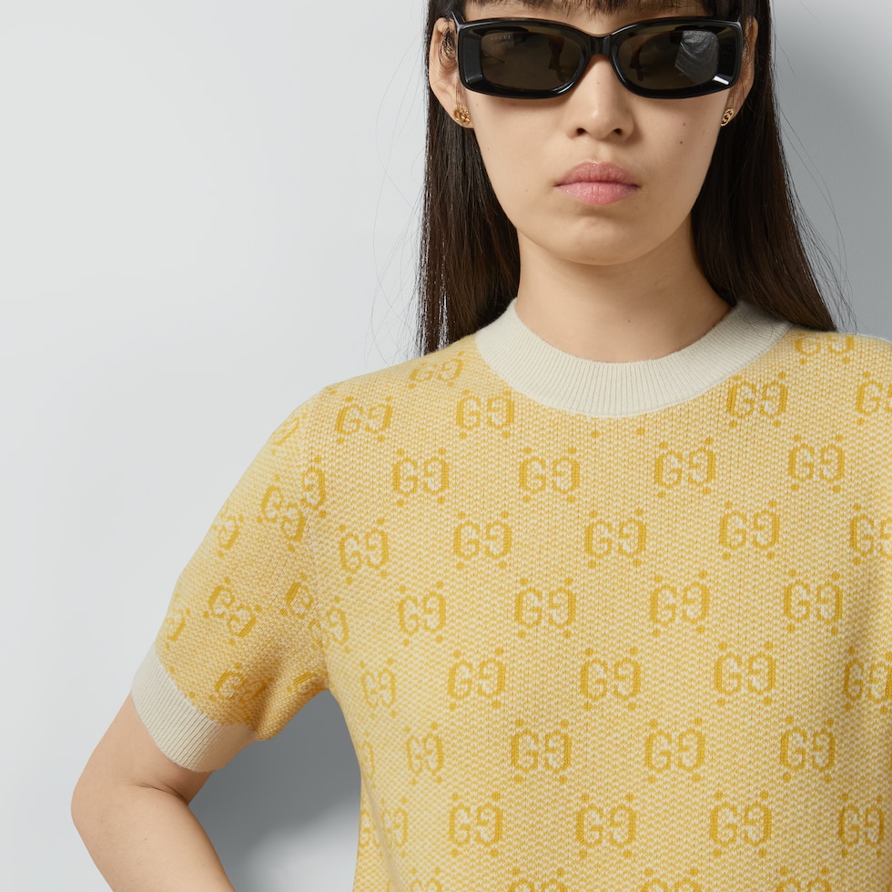 GG wool jacquard dress in yellow | GUCCI® US GG wool jacquard dress in yellow | GUCCI® US
