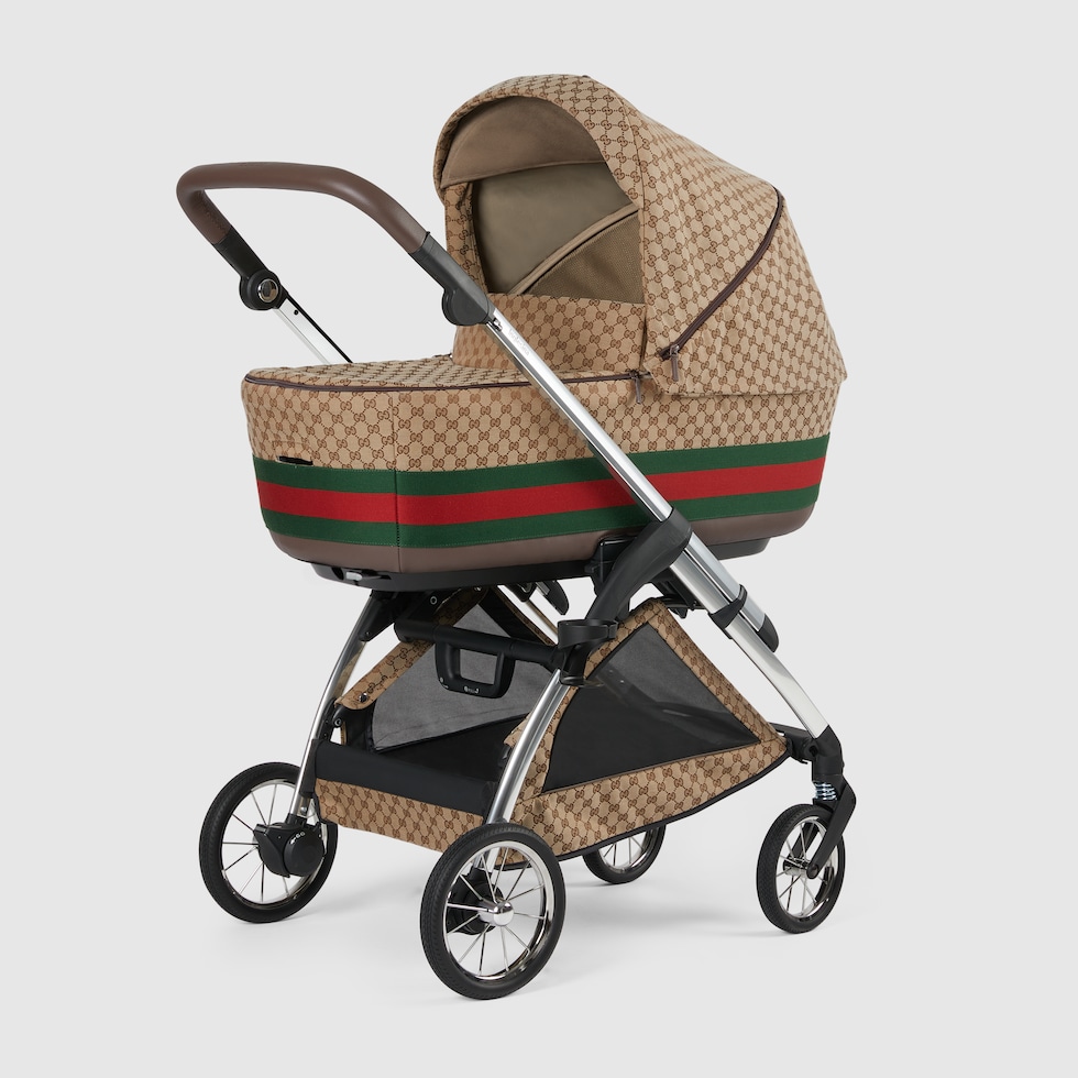 Gucci Bassinet-Stroller combo in beige and ebony GG canvas | GUCCI® US