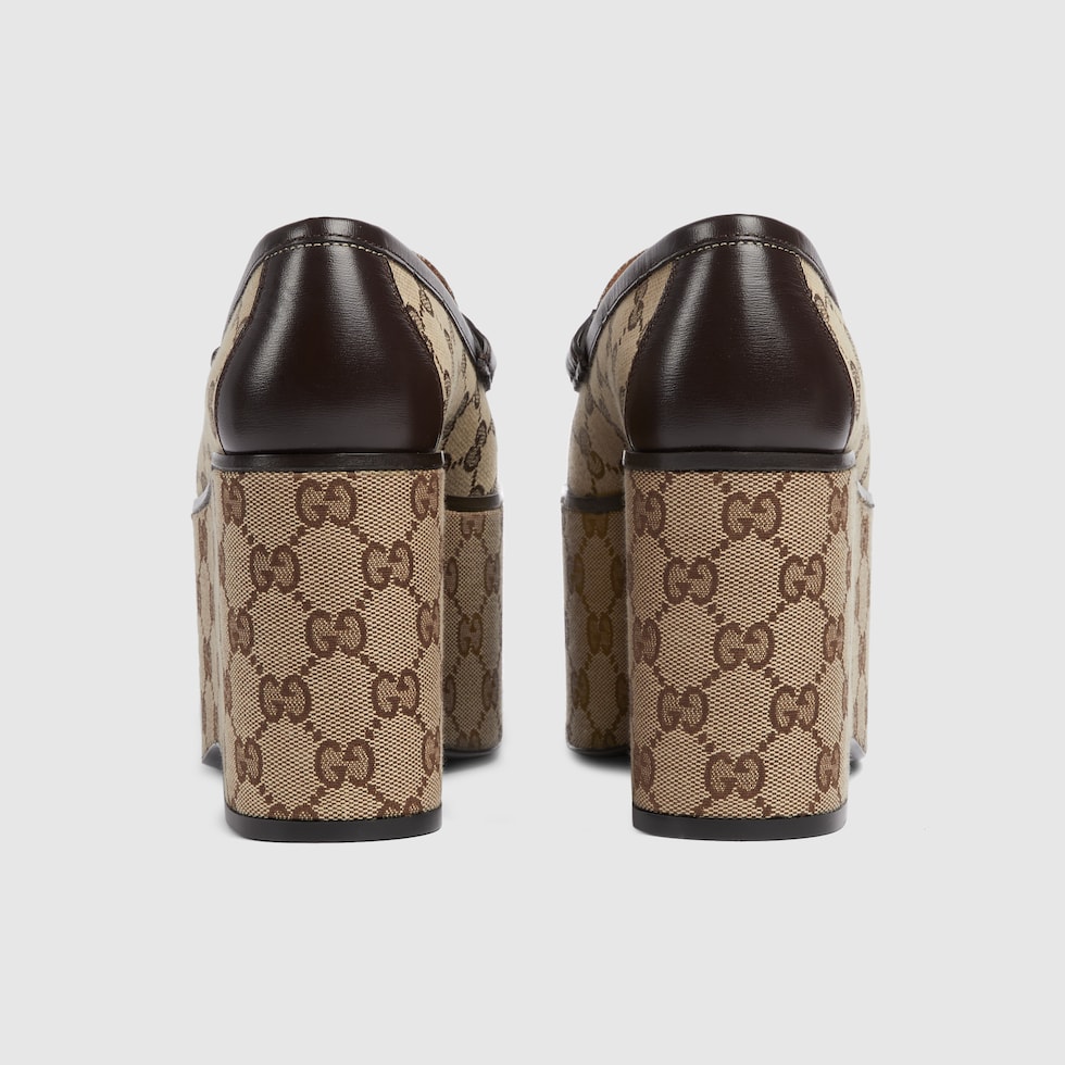 Women s Gucci Horsebit platform loafer in Original GG GUCCI TH