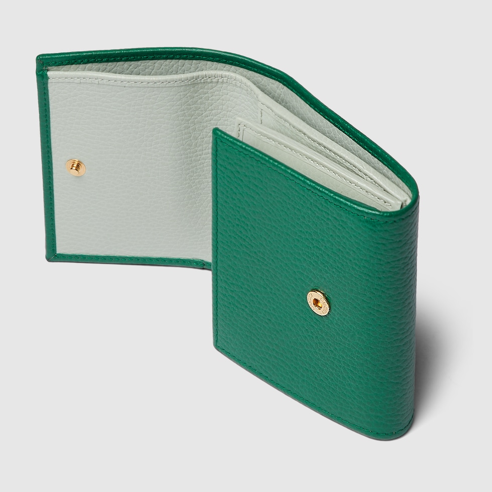 ダブルG ミディアム ウォレット ・グリーン レザー | GUCCI公式