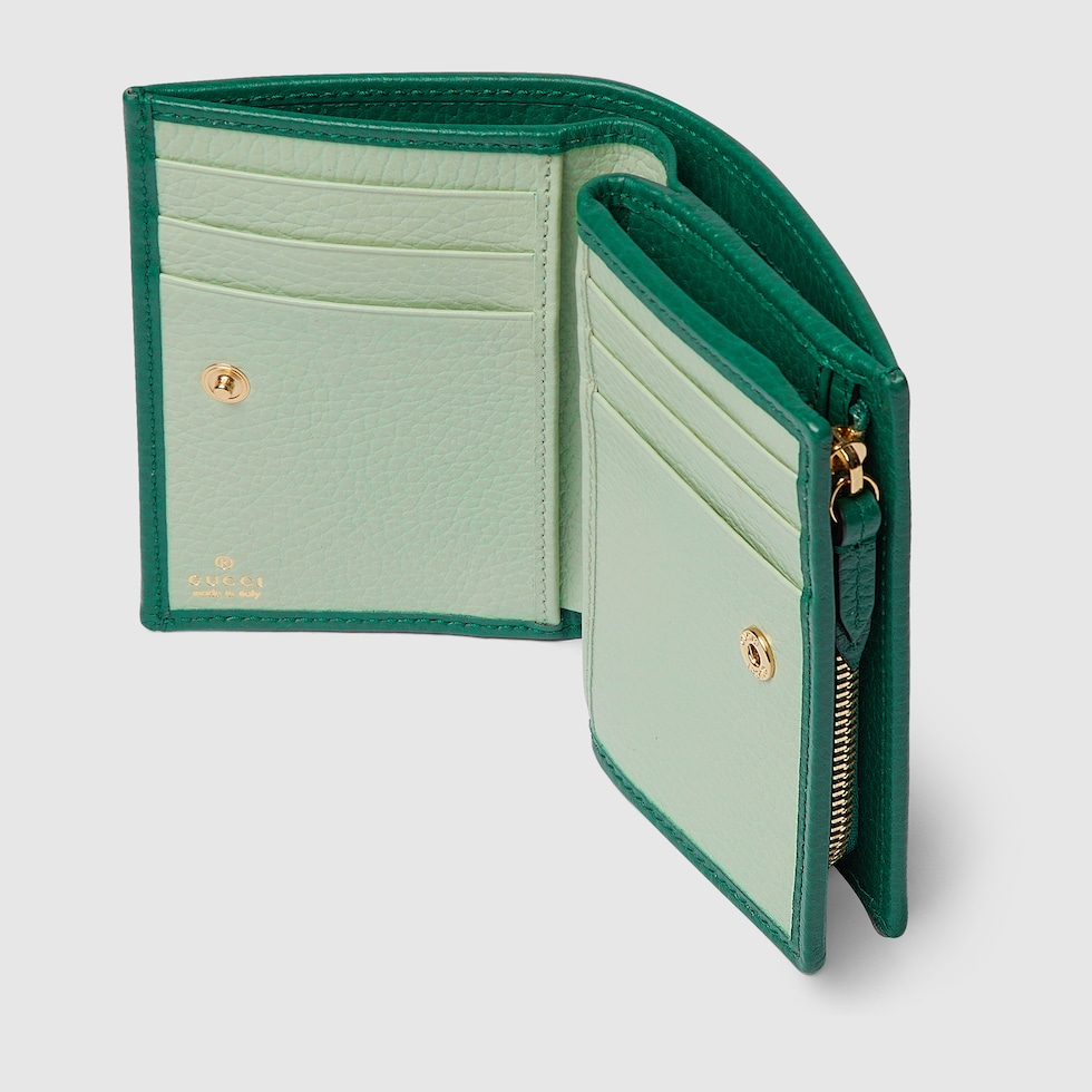 GUCCI 緑色 二つ折り財布革スエードGGキャンバス GUCCI 緑色 二つ折り財布革スエードGGキャンバス