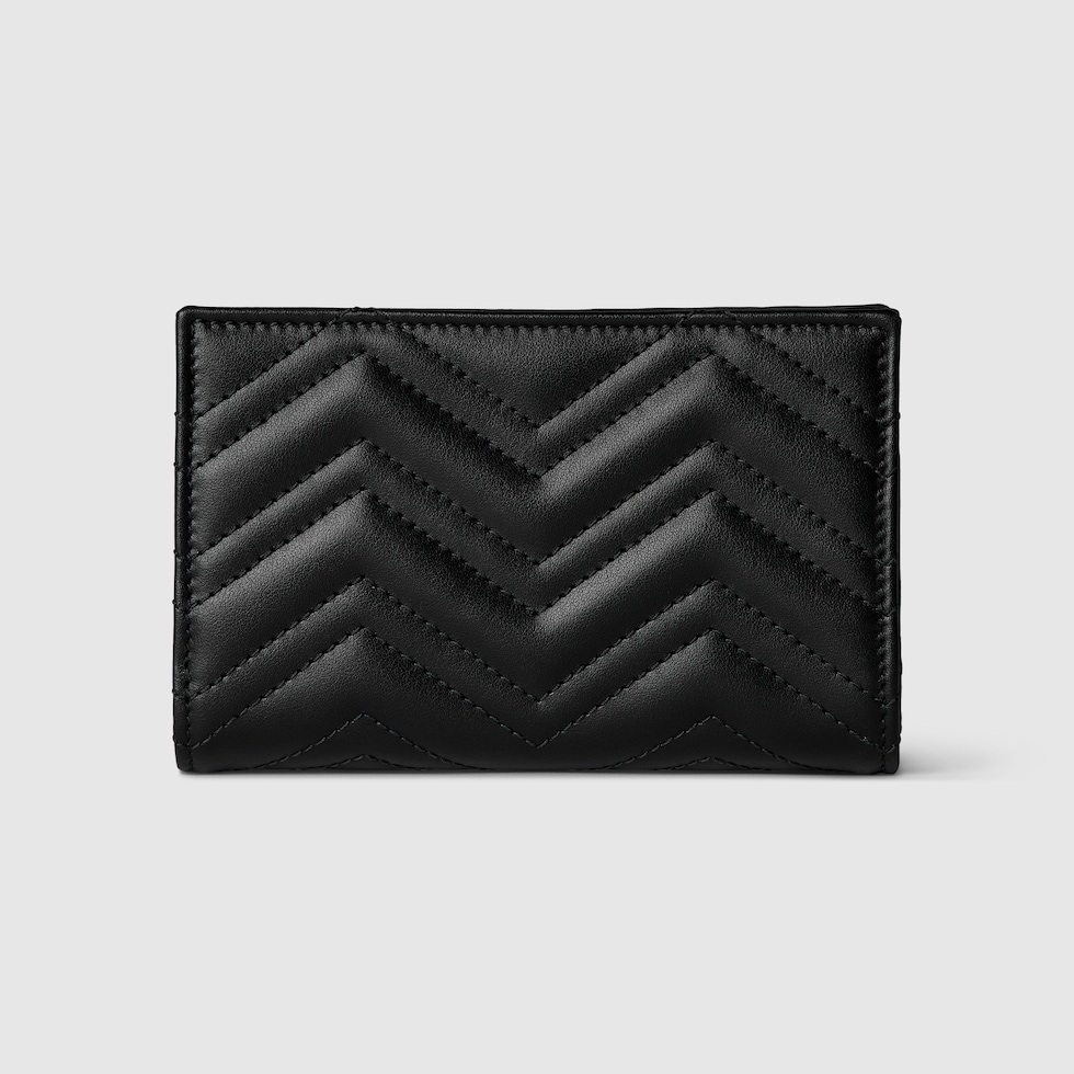 GG Marmont wallet in black leather | GUCCI® US