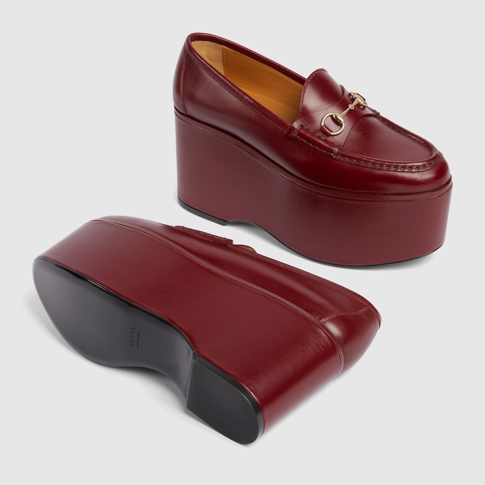Women s Gucci Horsebit platform loafer in Gucci Rosso Ancora