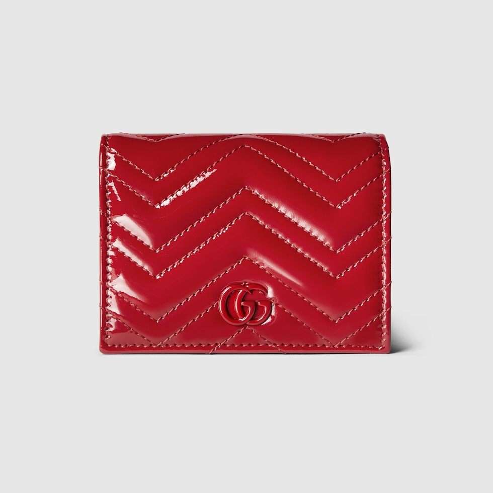 GG Marmont card case wallet in red patent leather GUCCI MX