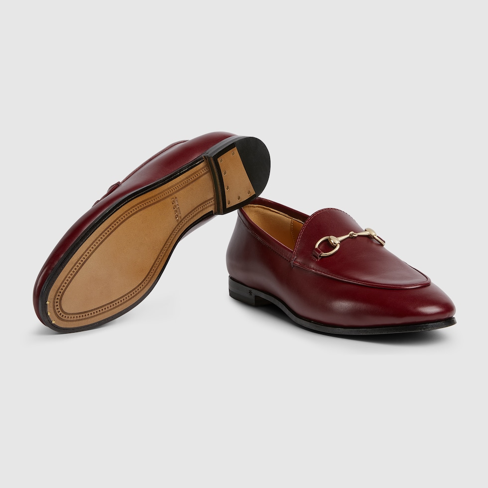 Gucci Jordaan Damenloafer in Leder in Rosso Ancora GUCCI CH