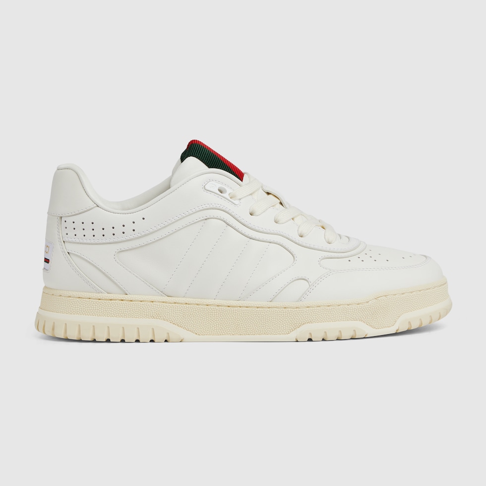 Men's Gucci Re-Web sneaker in white leather | GUCCI® US