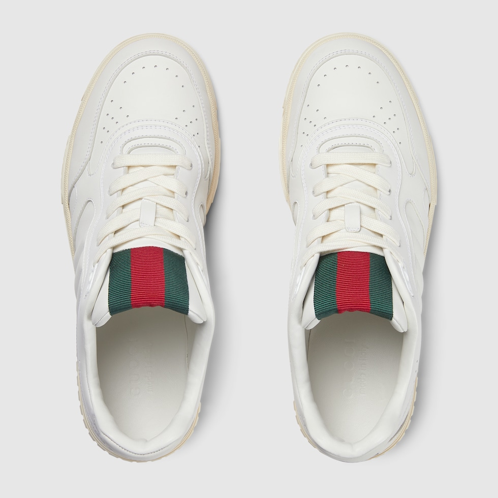 スニーカー GUCCI WHITE LEATHER RE-WEB SNEAKERS Women's Gucci Re-Web sneaker in white leather | GUCCI® US