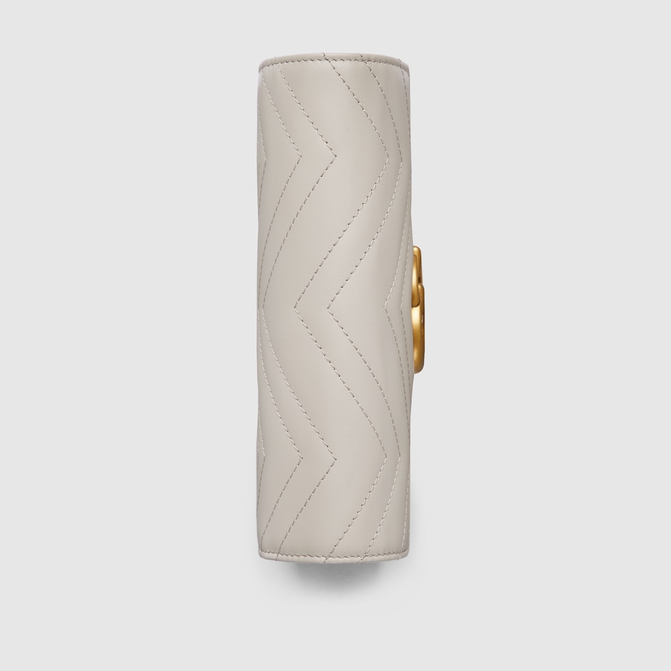 GG Marmont wallet on chain in light grey leather | GUCCI® US