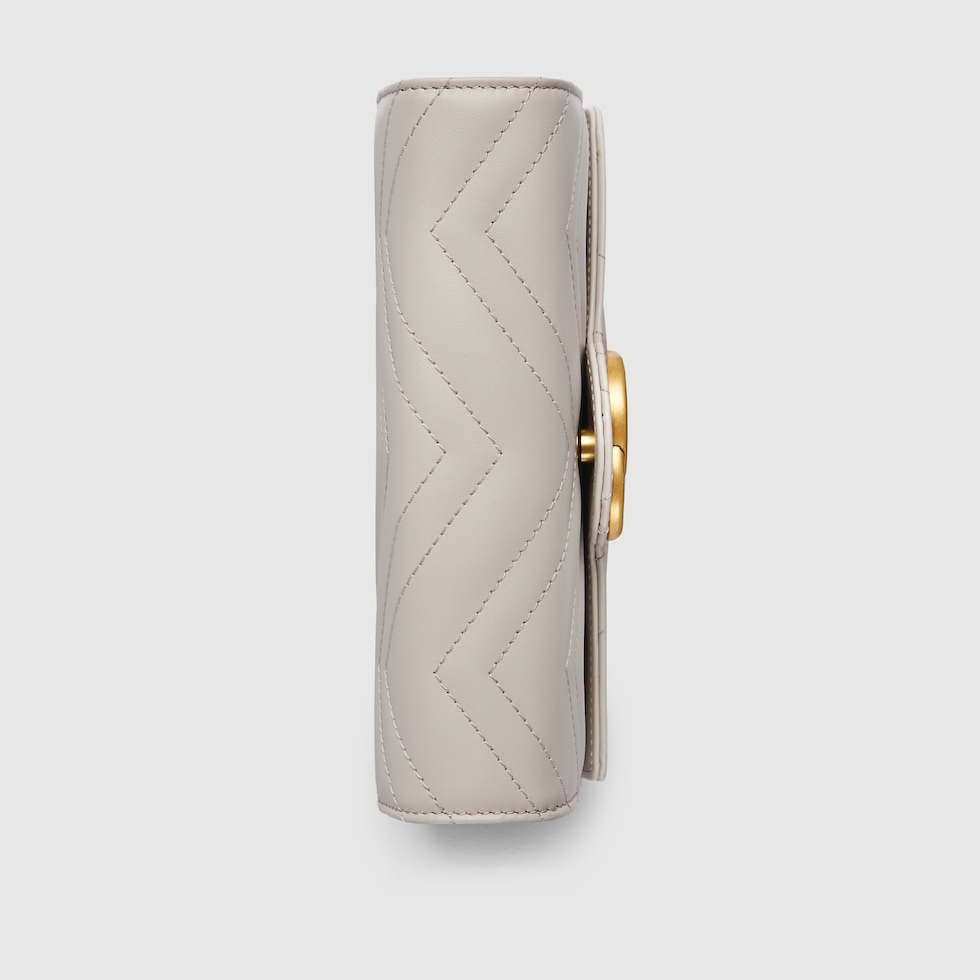 GG Marmont wallet on chain in light grey leather | GUCCI® US
