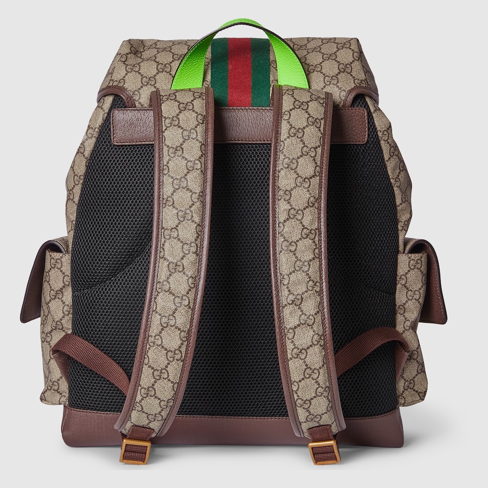 Ophidia medium backpack in beige and ebony GG Supreme GUCCI US