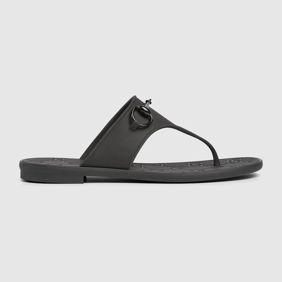 Sandalias con correas con Horsebit para mujer ingoma negra GUCCI MX