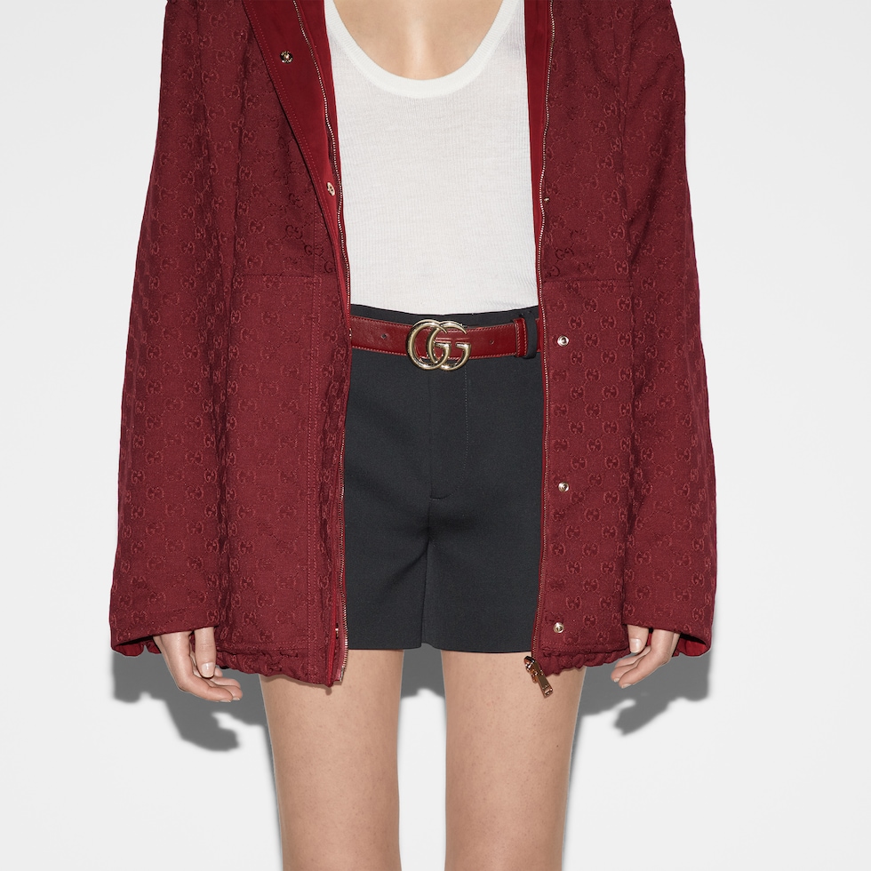 ダブルG スリムベルト ・グッチ ロッソ アンコーラ レザー | GUCCI公式