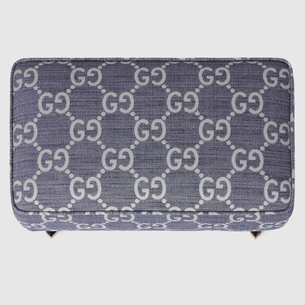 GG jacquard stool in blue and light blue fabric | GUCCI® US GG jacquard stool in blue and light blue fabric | GUCCI® US