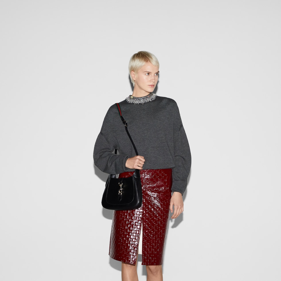 Gucci Jackie medium bag in black leather | GUCCI® US