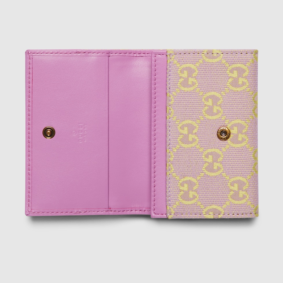 GG card case in lilac and yellow canvas | GUCCI® US