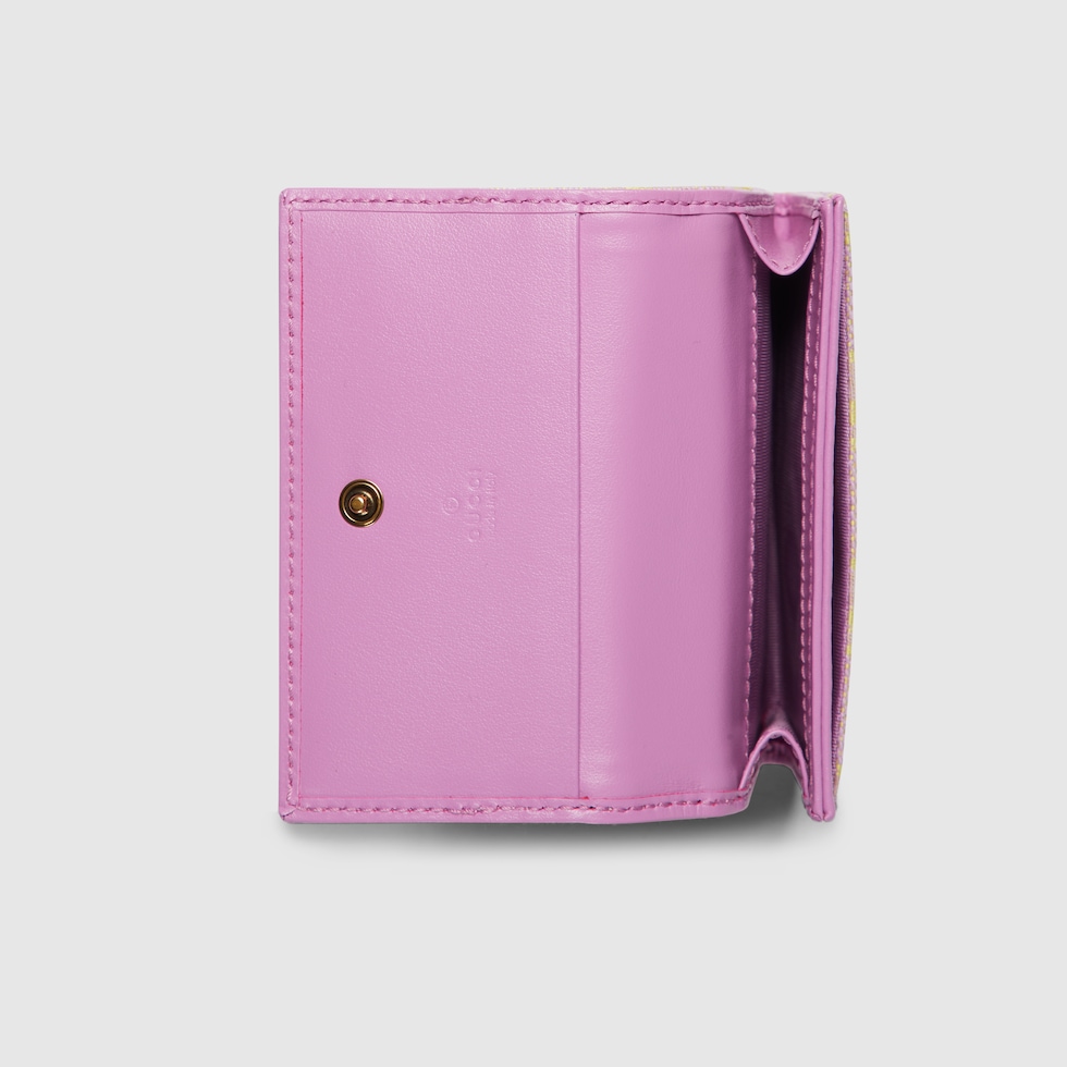 GG card case in lilac and yellow canvas GUCCI Canada