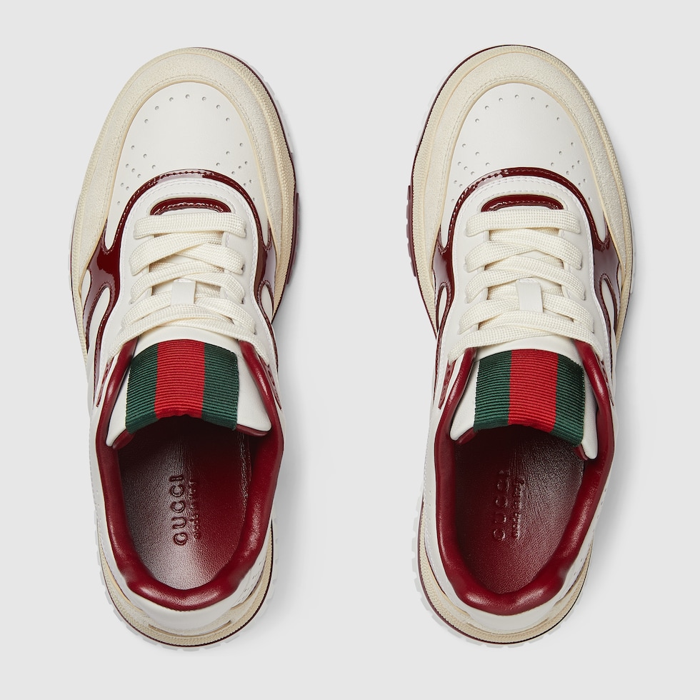 Women's Gucci Re-Web sneaker in white leather | GUCCI® US