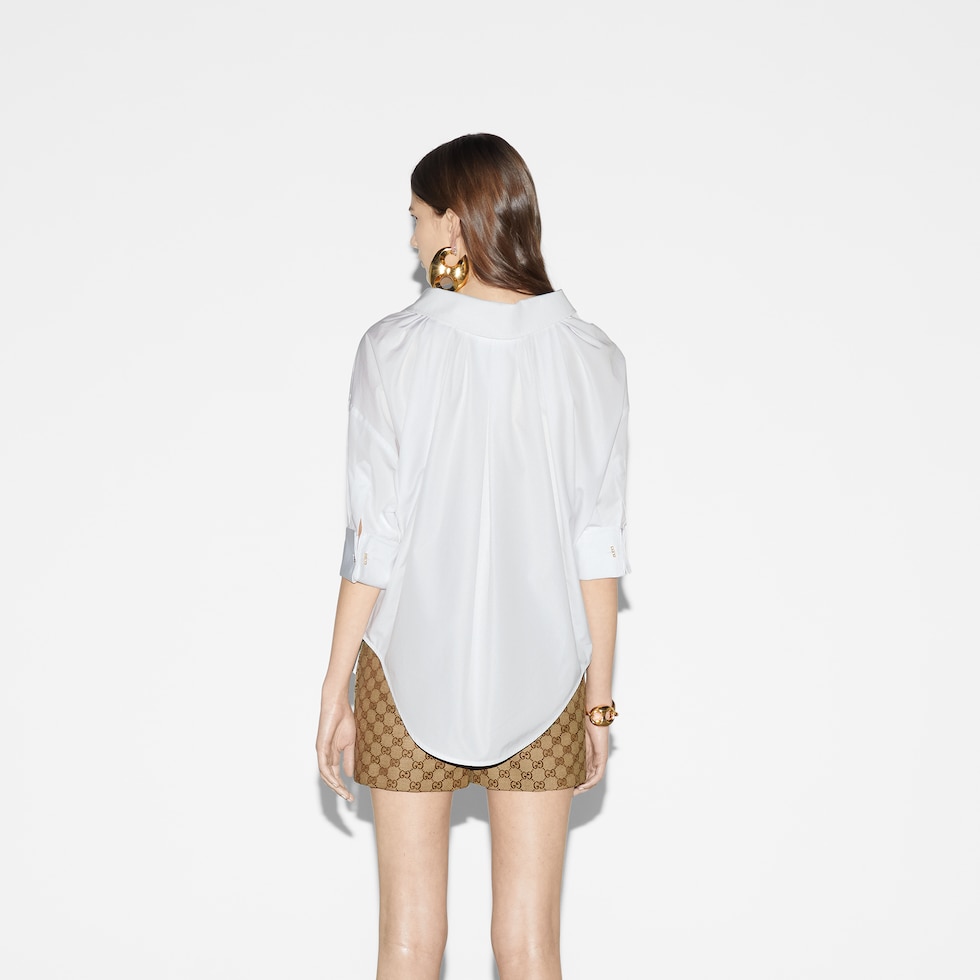 Tシャツ・カットソー GUCCI FW25 White poplin shirt (831912Z8B2P 9000) 808425_ZAJP1_9000_012_100_0000
