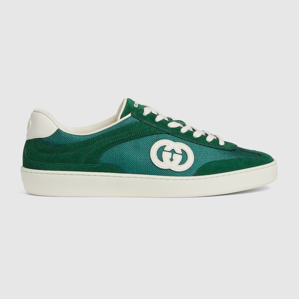 Men s sneaker with Interlocking G in green suede GUCCI Canada