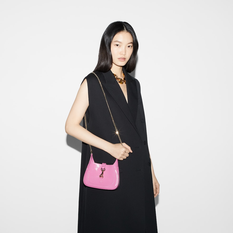 GUCCI Jackie Notte Mini Bag Pink Leather