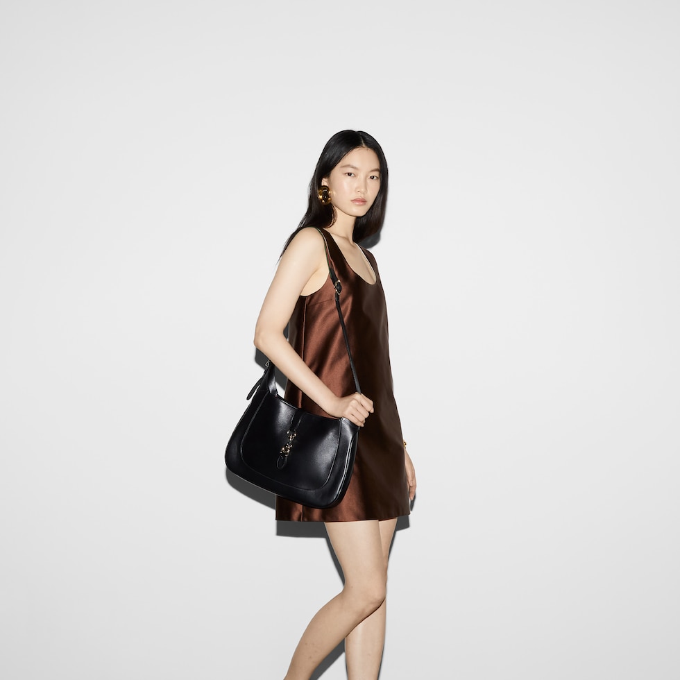 Gucci Jackie large bag in black leather | GUCCI® SG
