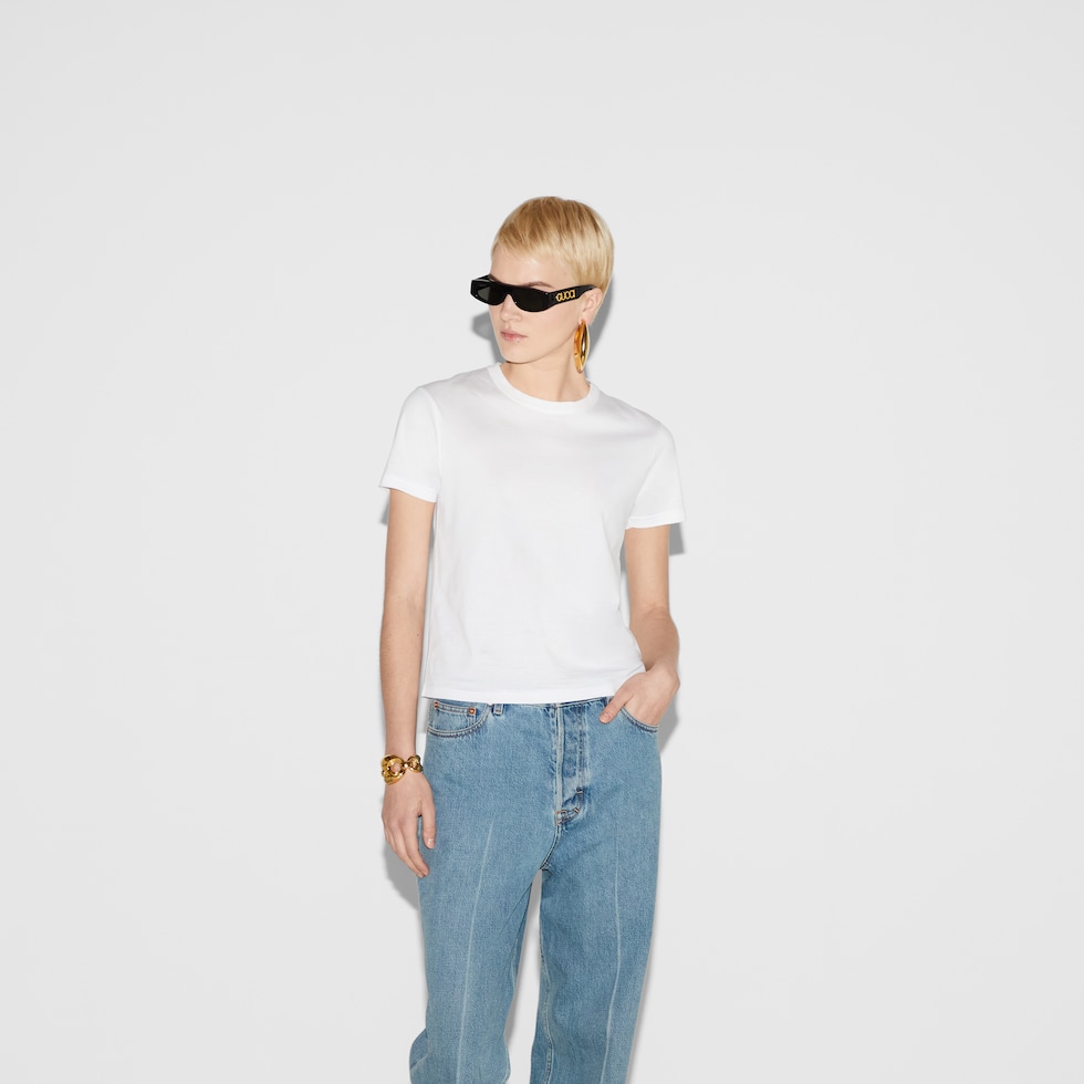 すぐ届く!【GUCCI】ライトコットンジャージー Tシャツ ストラス 24-25 新作 グッチ ライトコットンジャージー Tシャツ コットン