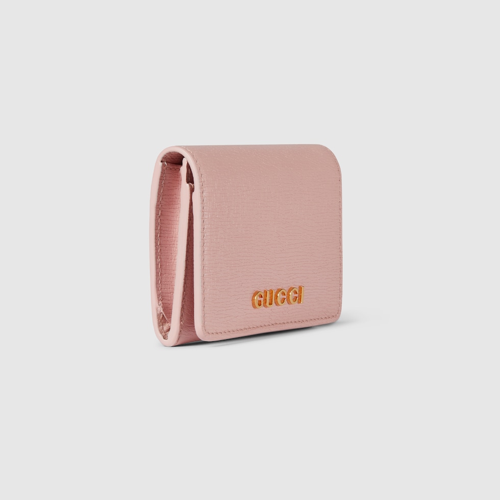 GUCCI スクリプト カードケース（名刺入れ）ライトピンク レザー 