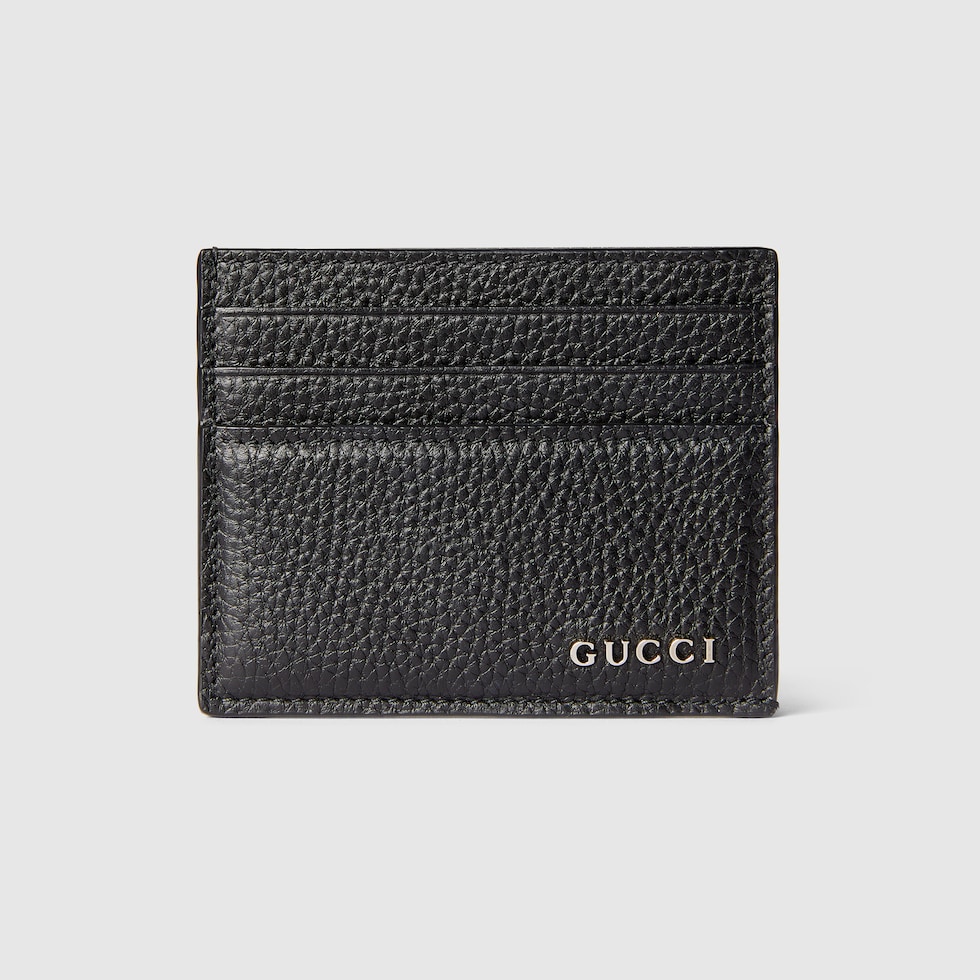 Card case with Gucci logo in black leather | GUCCI® US