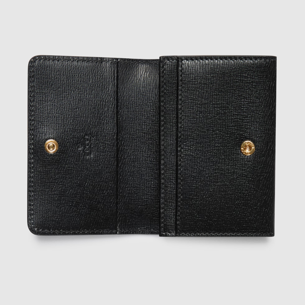 Card case with Gucci script in black leather | GUCCI® US