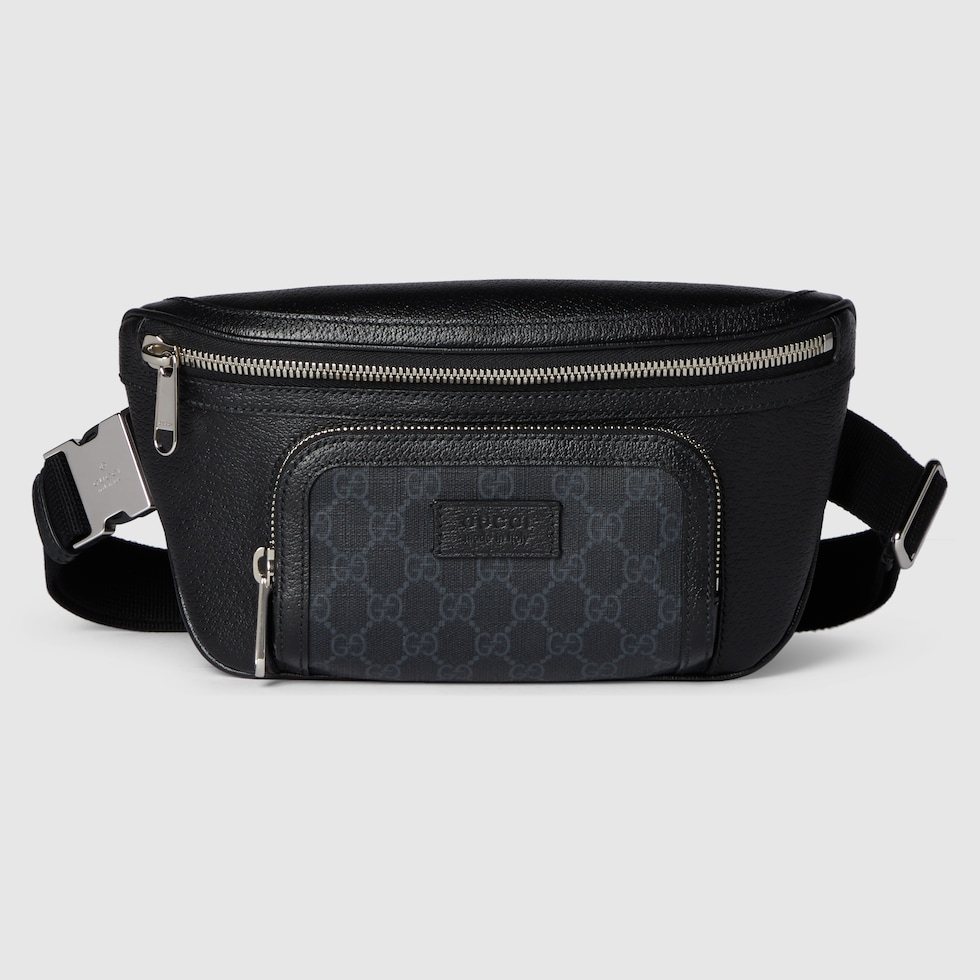 Small GG belt bag with tag in black leather GUCCI US