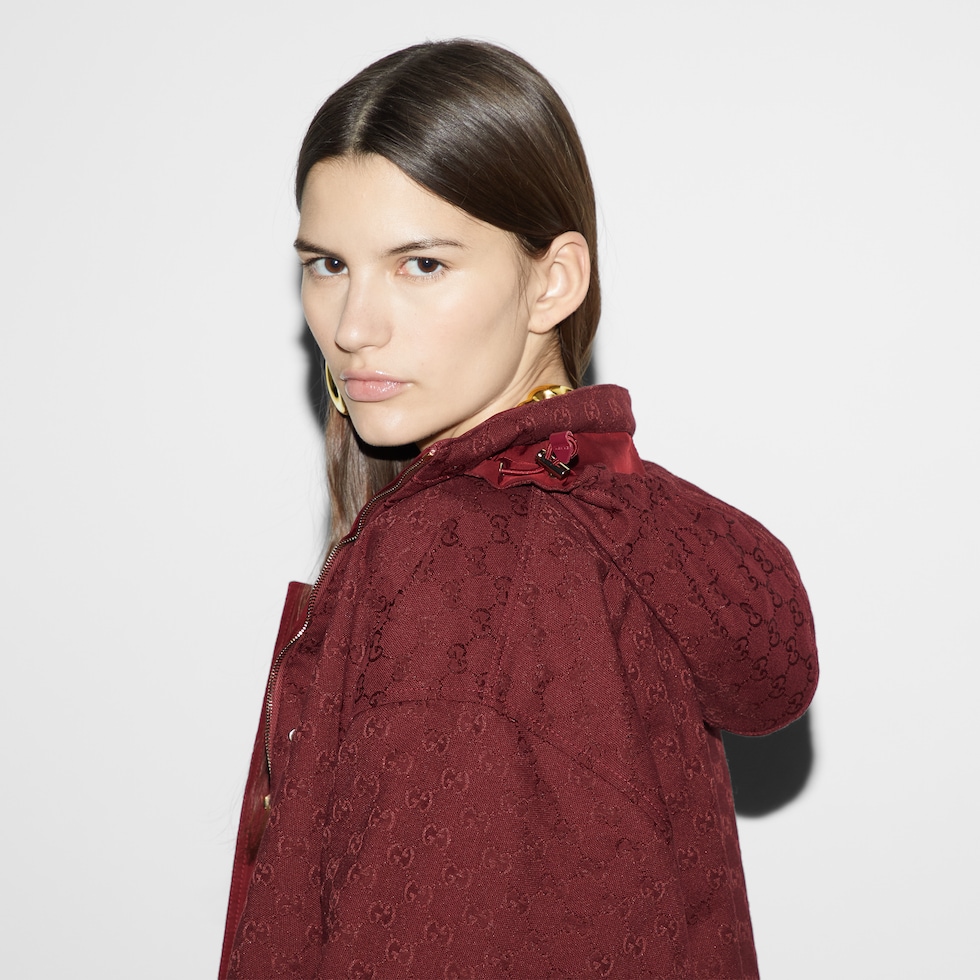 Reversible GG canvas jacket in rosso ancora | GUCCI® US