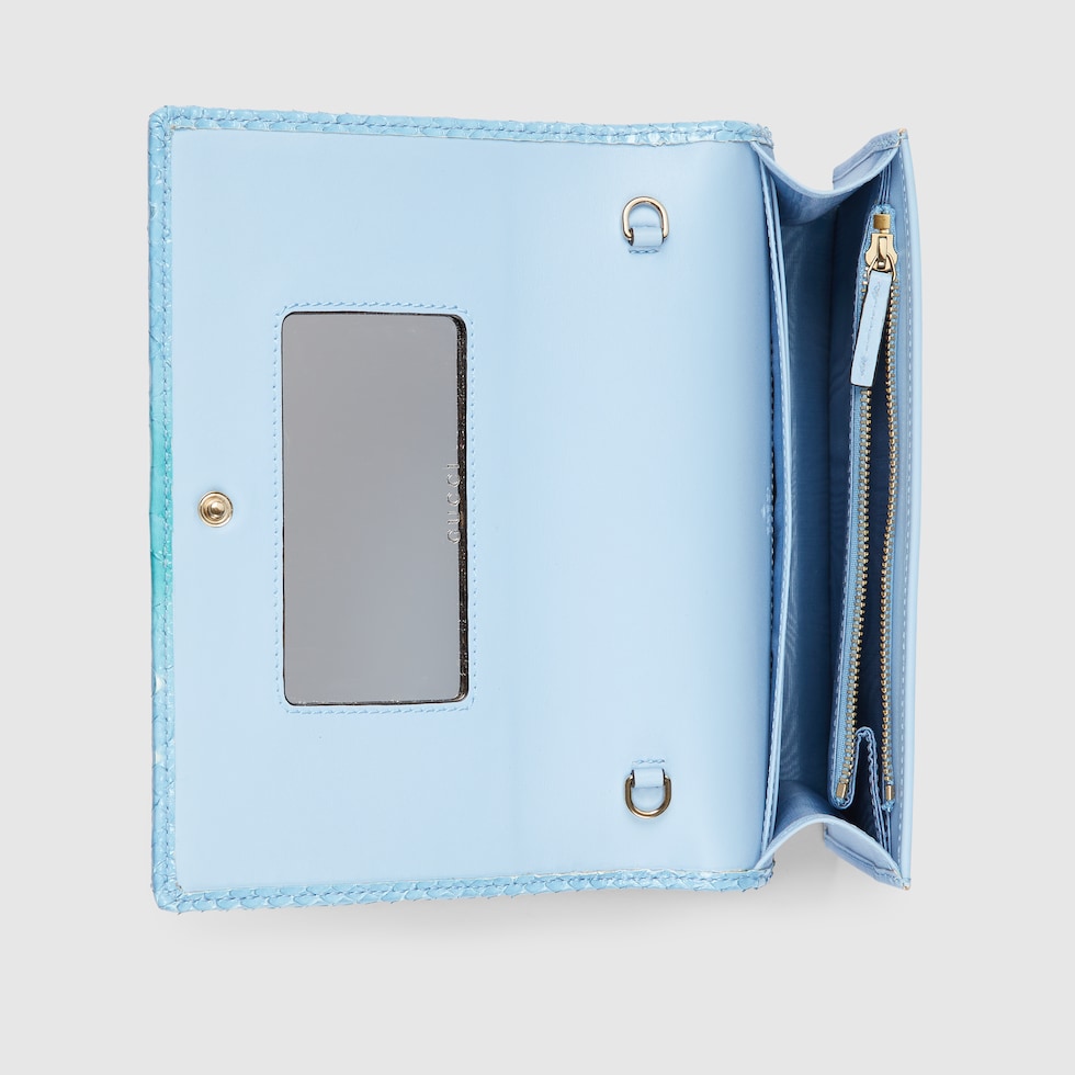 GG Marmont python chain wallet in gradient blue | GUCCI® US