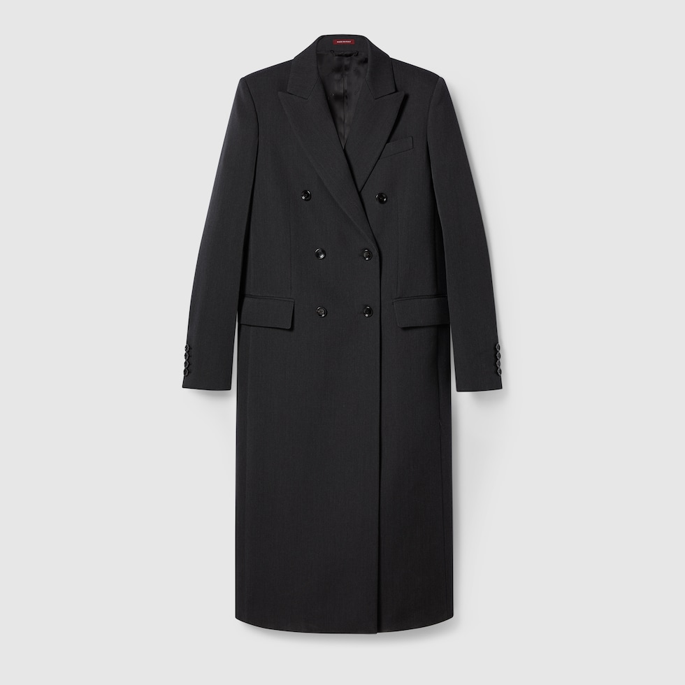 ウール ダブルブレスト ロングコートウール | GUCCI公式