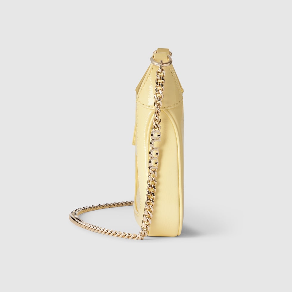 Gucci Jackie Notte mini bag in light yellow patent leather Gucci Jackie Notte mini bag in light yellow patent leather