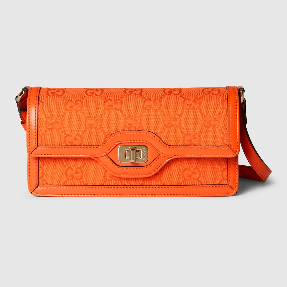 Gucci Luce mini shoulder bag in orange GG canvas | GUCCI® US