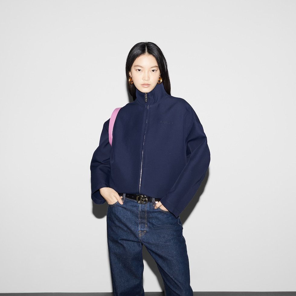 GUCCI ラベル デニムパンツダークブルー | GUCCI公式