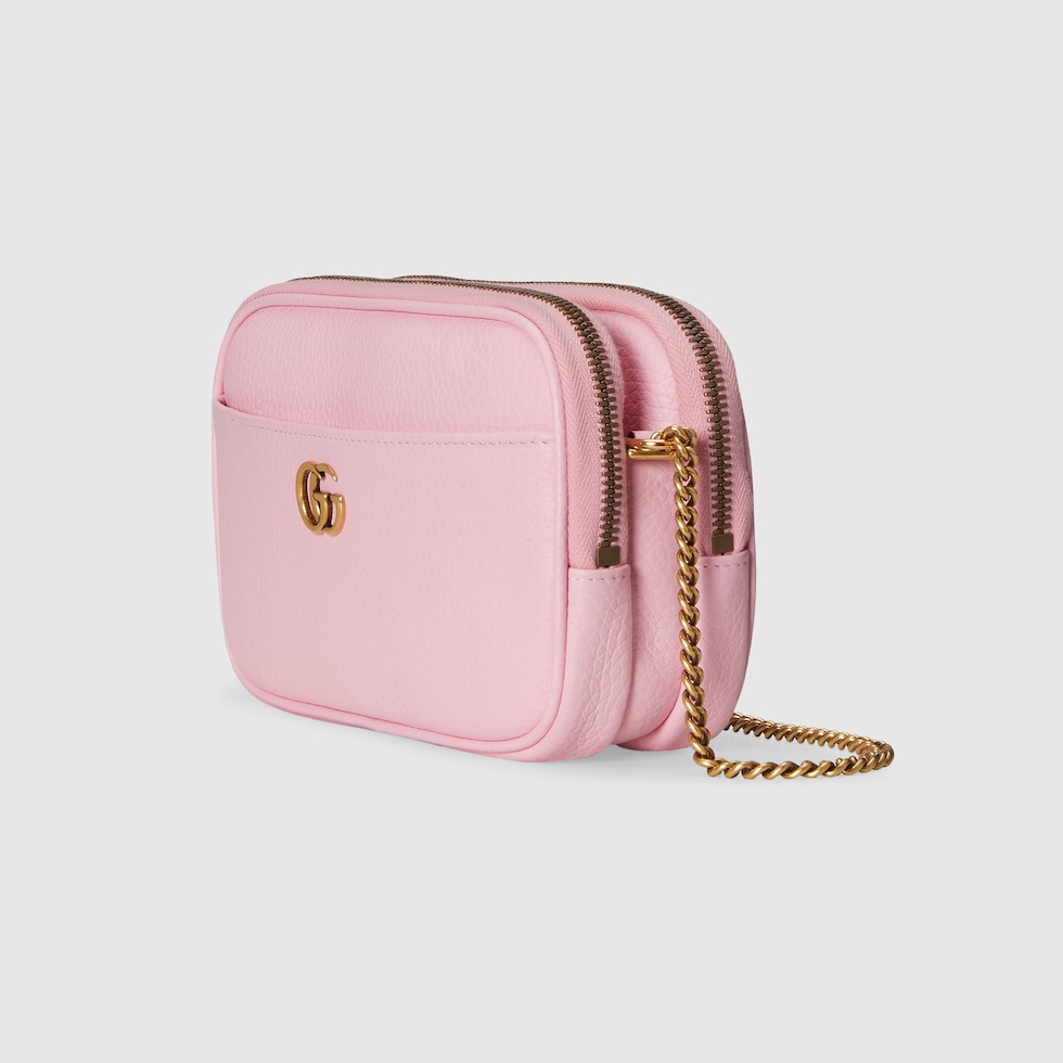 Double G super mini bag with bamboo in pink leather GUCCI UK