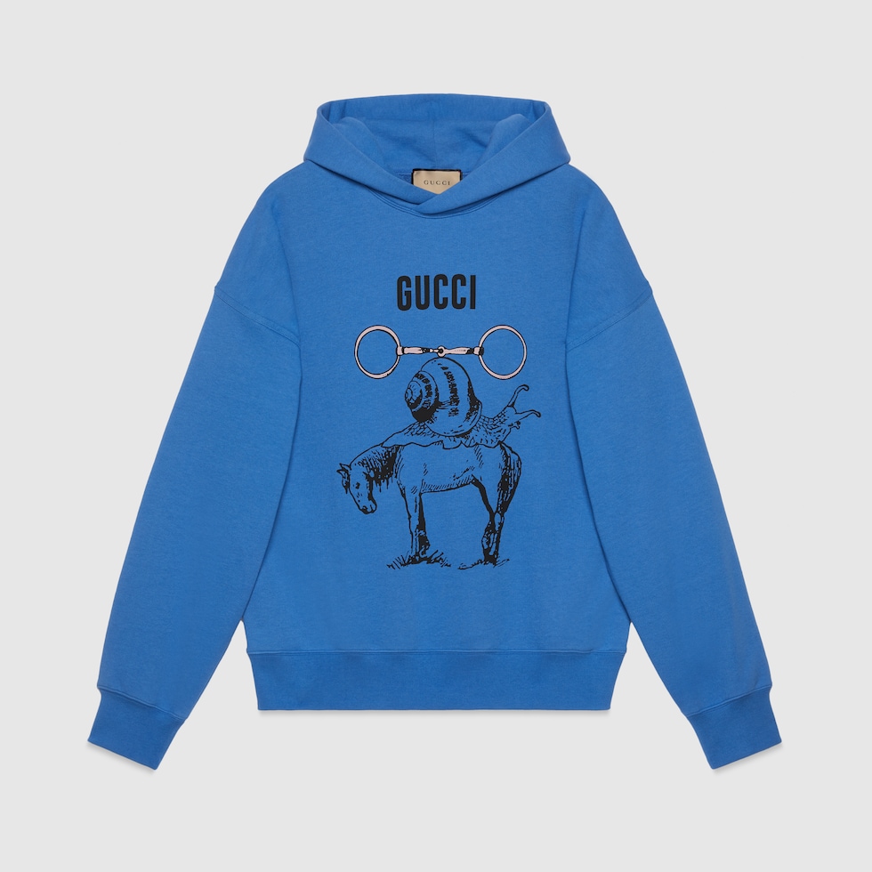 Gucci Tiger cotton sweatshirt in Blue Ready-to-wear