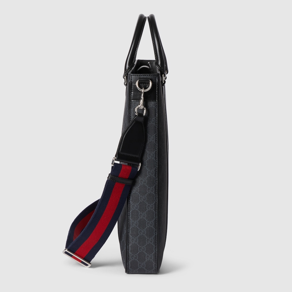 Gucci ブラック トートバッグ GG ブラック〕ラージ トートバッグ ・ブラック GGスプリーム