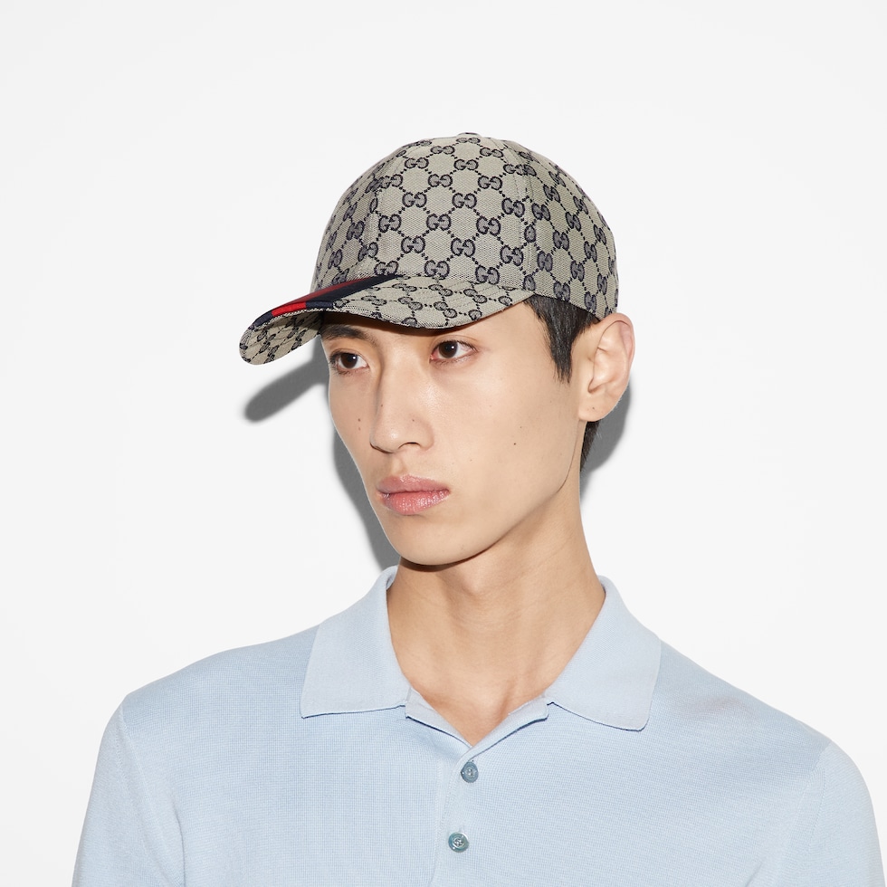 Original GG baseball hat in beige and blue | GUCCI® US