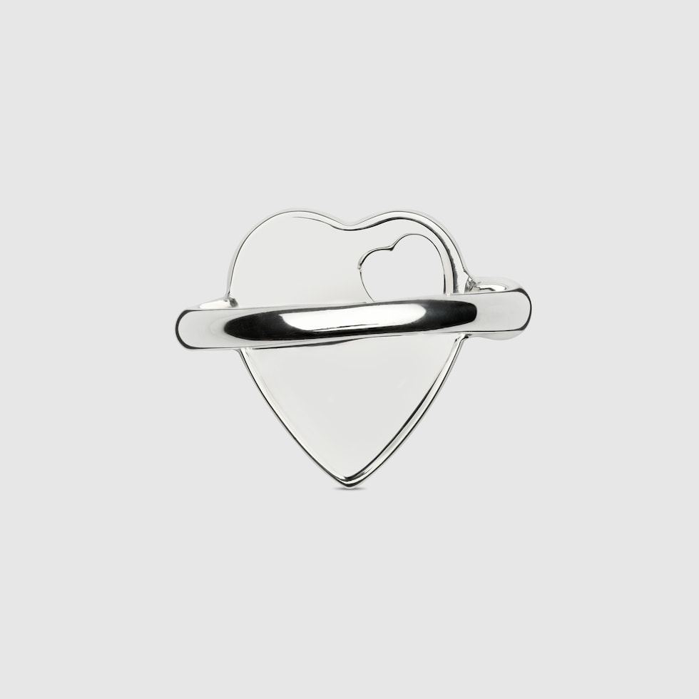 Anello Trademark con cuore in argento 925 GUCCI Italia