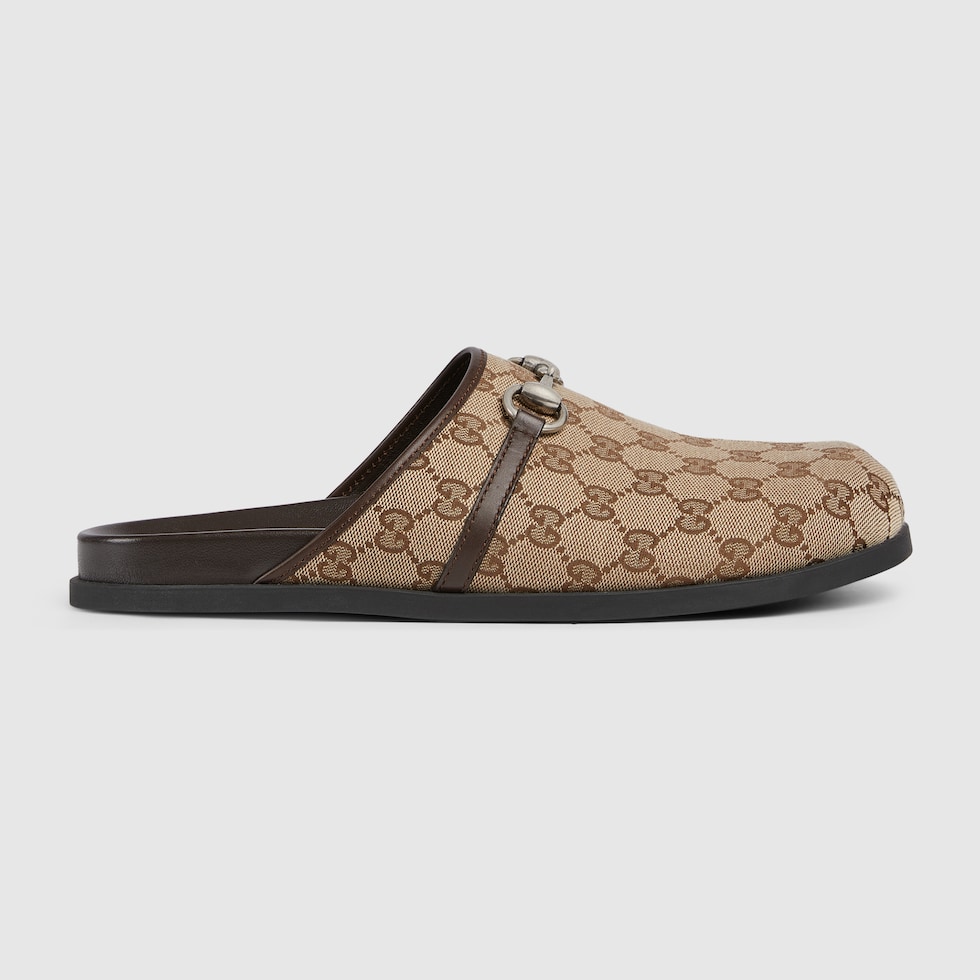 GUCCI ★新品★ミュール ホースビット〕メンズ ミュールベージュ＆ブルー GGデニム