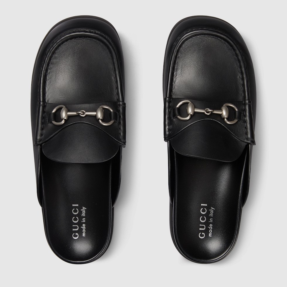 Men s Horsebit mule in black leather GUCCI FI