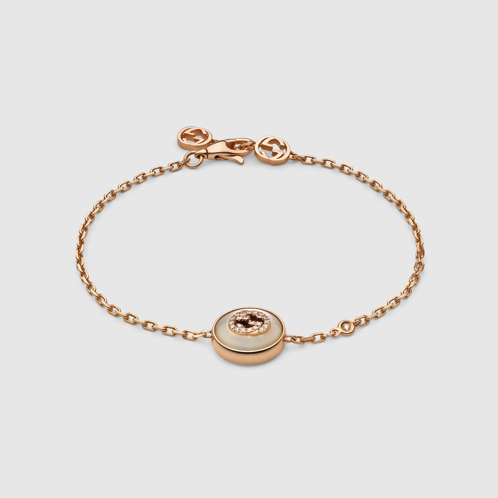 Gucci Interlocking diamond 18k bracelet in 18k rose gold Gucci Interlocking diamond 18k bracelet in 18k rose gold