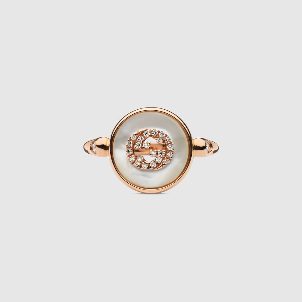 Gucci Interlocking diamond 18k ring in 18k rose gold | GUCCI® US